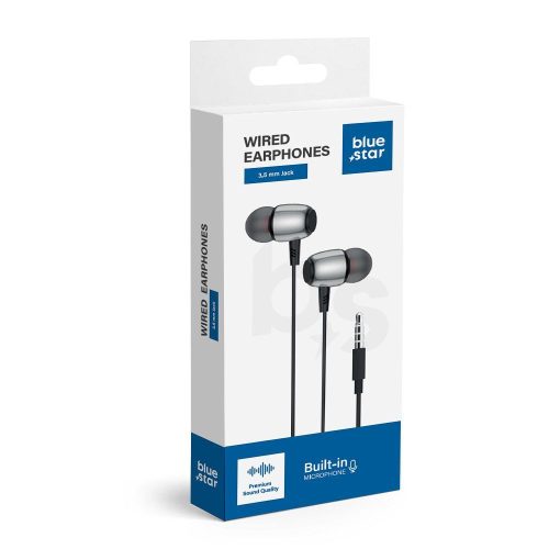 kék STAR vezetékes fülhallgató Jack 3,5 mm mikrofonnal M09 1,2 m fekete