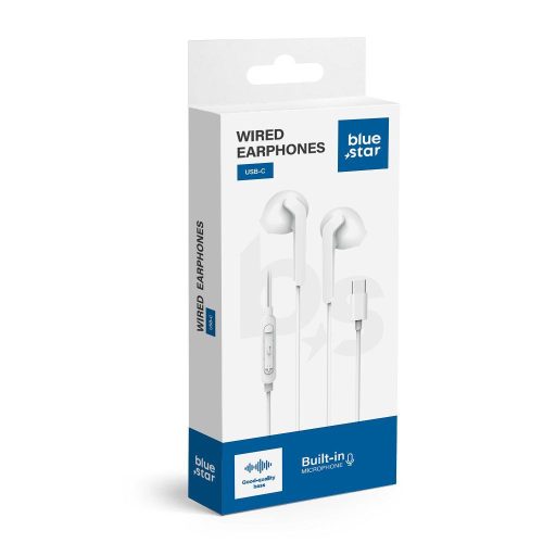 kék STAR vezetéknélküli fülhallgató Type C (DAC) mikrofonnal PA-M15C-R 1,2 m fehér