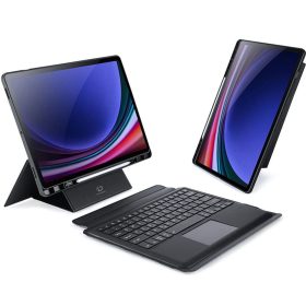   DUX DUCIS tok DK összecsukható, háttérvilágítással ellátott vezeték nélküli billentyűzettel SAMSUNG Tab S10 Plus/S9 Plus/S9 FE Plus készülékekhez, fekete