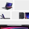 DUX DUCIS tok DK összecsukható, háttérvilágítással ellátott vezeték nélküli billentyűzettel SAMSUNG Tab S10 Plus/S9 Plus/S9 FE Plus készülékekhez, fekete