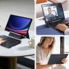 DUX DUCIS tok DK összecsukható, háttérvilágítással ellátott vezeték nélküli billentyűzettel SAMSUNG Tab S10 Plus/S9 Plus/S9 FE Plus készülékekhez, fekete