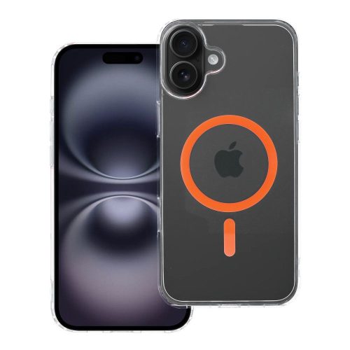 Drop Glue Colorful Ring Mag Cover kompatibilis a MagSafe-el IPHONE 16 PLUS-hoz narancssárga