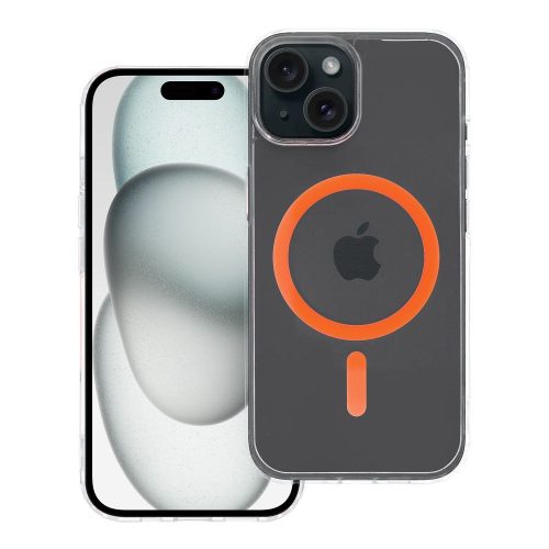 Drop Glue Színes Gyűrű Mag Cover kompatibilis a MagSafe-fel az IPHONE 15-höz narancssárga