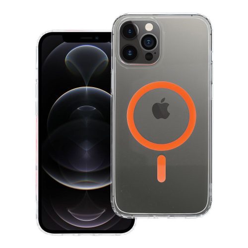 Drop Glue Színes Gyűrűs Mag Cover, amely kompatibilis a MagSafe-fel, IPHONE 12 PRO MAX-hoz, narancssárga