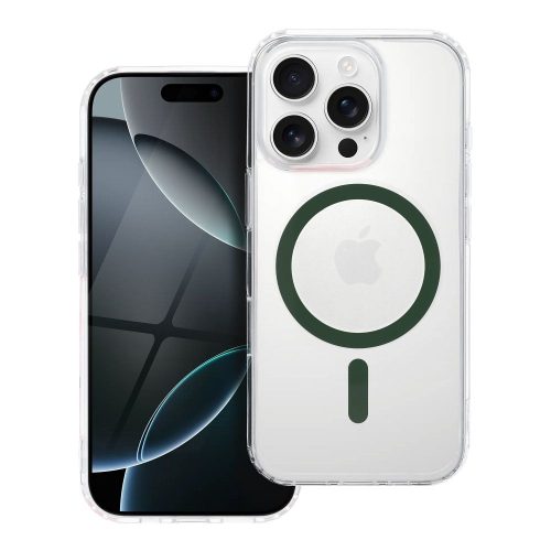 Drop Glue Színes Gyűrű Mag Borító kompatibilis a MagSafe-el az IPHONE 16 PLUS sötétzöld