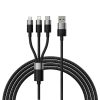 BASEUS kábel 3in1 USB A - Micro USB / Lightning / Type C 3,5A 6CAXS000001 1,2 m fekete