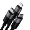 BASEUS kábel 3in1 USB A - Micro USB / Lightning / Type C 3,5A 6CAXS000001 1,2 m fekete