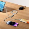 BASEUS kábel 3in1 USB A - Micro USB / Lightning / Type C 3,5A 6CAXS000001 1,2 m fekete