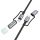 HOCO cable All-in-one Type C / Lightning to Type C / LED Light PD 3A 60W U138 1,2 m fekete