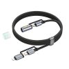 HOCO cable All-in-one Type C / Lightning to Type C / LED Light PD 3A 60W U138 1,2 m fekete