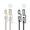 HOCO cable All-in-one Type C / Lightning to Type C / LED Light PD 3A 60W U138 1,2 m fekete