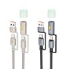 HOCO cable All-in-one USB A / Type C to Type C / LED Light 3A 60W U138 1,2 m szürke