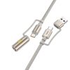 HOCO cable All-in-one USB A / Type C to Type C / Cigarette lighter 3A 60W U138 1,2 m szürke