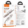 HOCO cable All-in-one USB A / Type C to Type C / Cigarette lighter 3A 60W U138 1,2 m szürke