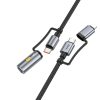 HOCO kábel All-in-one Type C / Lightning to Type C / Cigarette lighter PD 3A 60W U138 1,2 m szürke