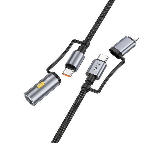 HOCO kábel All-in-one Type C / Lightning to Type C / Cigarette lighter PD 3A 60W U138 1,2 m szürke