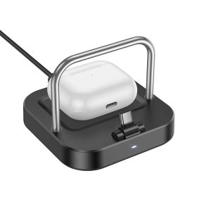   HOCO asztali töltő 2 az 1-ben Type C + vezeték nélküli töltés 5W PD QC 3A 30W CQ16B fekete