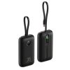 VEGER powerbank 10000 mAh beépített Type C / Lightning kábelekkel PD QC3.0 35W K1 (W1188) fekete