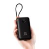 VEGER powerbank 20000 mAh beépített kábelekkel Type C / Lightning PD QC3.0 35W K2 (W2068) fekete