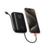 VEGER powerbank 30000 mAh beépített Type C / Lightning kábelekkel PD QC3.0 35W K3 (W3018) fekete