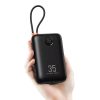 VEGER powerbank 30000 mAh beépített Type C / Lightning kábelekkel PD QC3.0 35W K3 (W3018) fekete