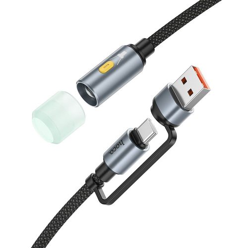 HOCO kábel USB A / Type C to LED light UA38C fekete
