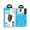 HOCO wall charger USB A + Type C + cable Type C to Type C PD QC3.0 3A 20W N61 black
