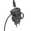 HOCO fali töltő USB A + Type C + kábel Type C - Lightning PD QC3.0 3A 20W N61 fekete