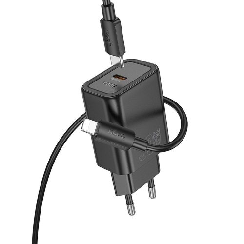 HOCO fali töltő Type C + kábel Type C - Lightning PD QC 30W N62 fekete