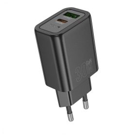 HOCO fali töltő USB A + Type C PD QC3.0 3A 30W N63 fekete