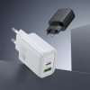 HOCO fali töltő USB A + Type C + kábel Type C-ről Lightning-re PD QC3.0 3A 30W N63 fehér