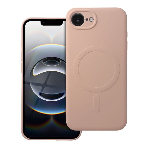 SILICONE MAG COVER tok kompatibilis a MagSafe technológiával IPHONE 16e készülékhez, rózsaszín