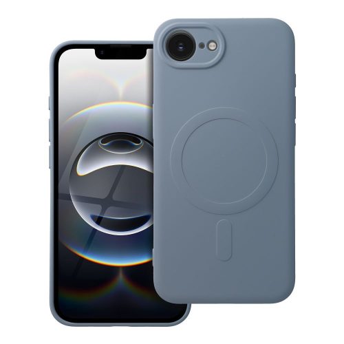 SILICONE MAG COVER tok kompatibilis a MagSafe funkcióval az IPHONE 16e készülékhez, világoskék színben.