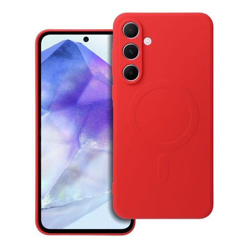 SILICONE MAG COVER tok, MagSafe kompatibilis, SAMSUNG A55 készülékhez, piros
