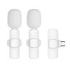 vezetéknélküli lavalier microphone Type C double (2 in set) K1 fehér
