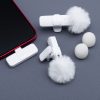 Wireless lavalier microphone Lightning double with long hair (2 in set) K1 white
