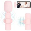 Wireless lavalier microphone Lightning double with long hair (2 in set) K1 pink