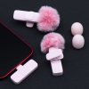 Wireless lavalier microphone Lightning double with long hair (2 in set) K1 pink