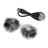 Wireless lavalier microphone Type C double with long hair (2 in set) K1 black