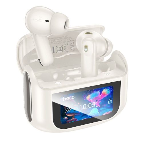 HOCO vezeték nélküli fülhallgató bluetooth-tal, érintőképernyővel TWS ANC + ENC EQ21 felhős fehér
