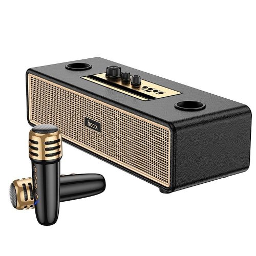 HOCO speaker bluetooth + 2 x vezetéknélküli microphones BS63 fekete