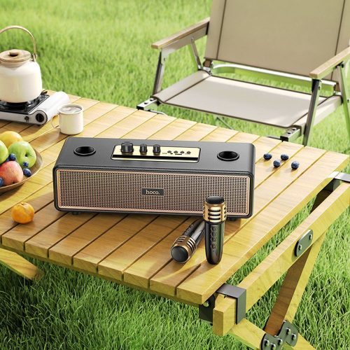 HOCO speaker bluetooth + 2 x vezetéknélküli microphones BS63 fekete