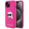 KARL LAGERFELD tok az IPHONE 15-höz, kompatibilis a MagSafe-el KLHMP15SSKHPPLF (SIL KL Head Print) fukszia
