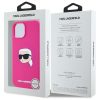 KARL LAGERFELD tok az IPHONE 15-höz, kompatibilis a MagSafe-el KLHMP15SSKHPPLF (SIL KL Head Print) fukszia