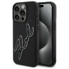 KARL LAGERFELD tok IPHONE 15 Pro KLHCP15L3DRKSDLK (3D Rubber Signature) fekete