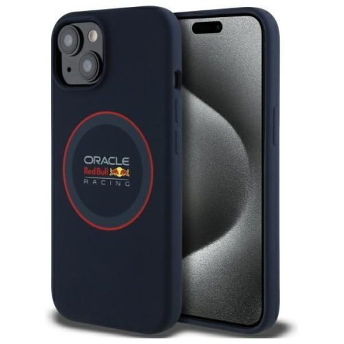 piros BULL tok IPHONE 15-höz, kompatibilis MagSafe-fel RBHMP15S24SIILVR (Szilikon piros Gyűrű) tengerész