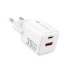 CELL F-ENERGY Mini GaN III VT-35C utazó töltő 1 x Type C + 1x USB A csatlakozóval, PD QC4.0 35W fehér