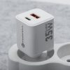 CELL F-ENERGY Mini GaN III VT-35C utazó töltő 1 x Type C + 1x USB A csatlakozóval, PD QC4.0 35W fehér