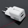 CELL F-ENERGY Mini GaN III VT-35C utazó töltő 1 x Type C + 1x USB A csatlakozóval, PD QC4.0 35W fehér