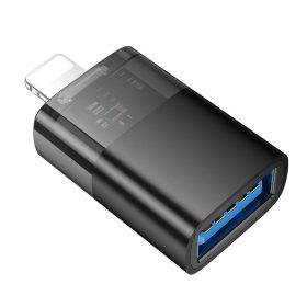 Adapter OTG Lightning to USB A Hoco UA36 black transparent
